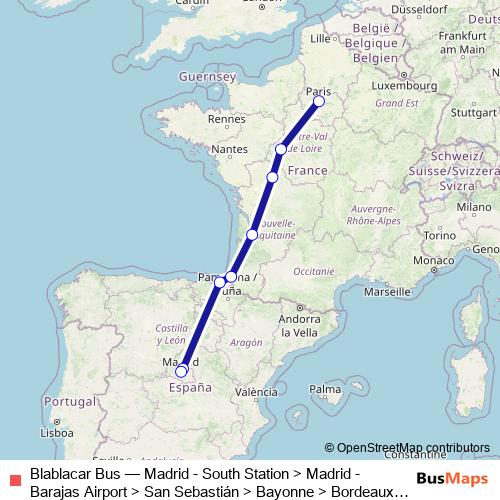 Blablacar Bus bus Line Map