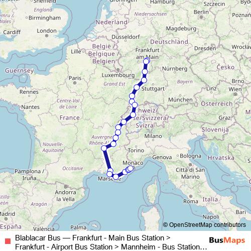 Blablacar Bus bus Line Map