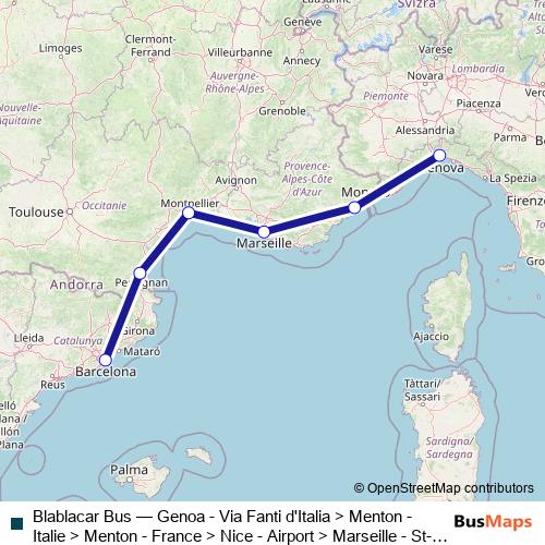 Blablacar Bus bus Line Map
