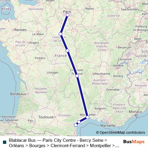 Blablacar Bus bus Line Map