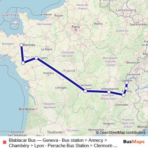 Blablacar Bus bus Line Map