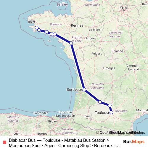 Blablacar Bus bus Line Map