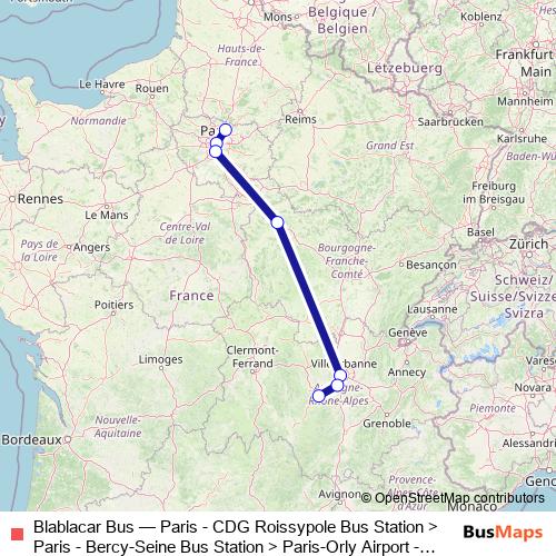 Blablacar Bus bus Line Map