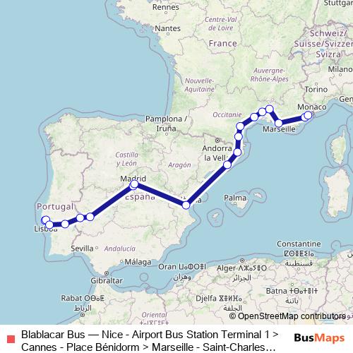 Blablacar Bus bus Line Map