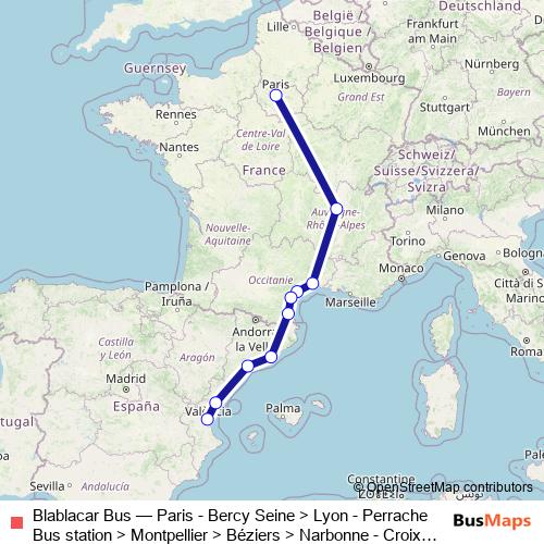 Blablacar Bus bus Line Map