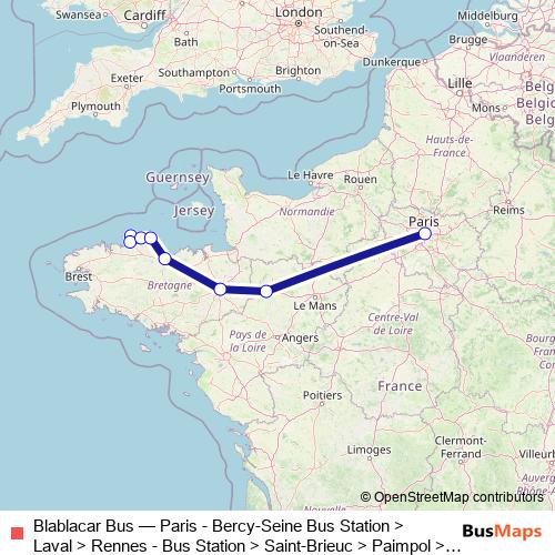 Blablacar Bus bus Line Map