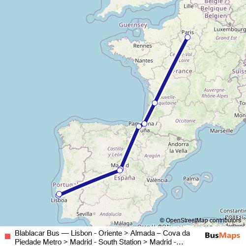 Blablacar Bus bus Line Map