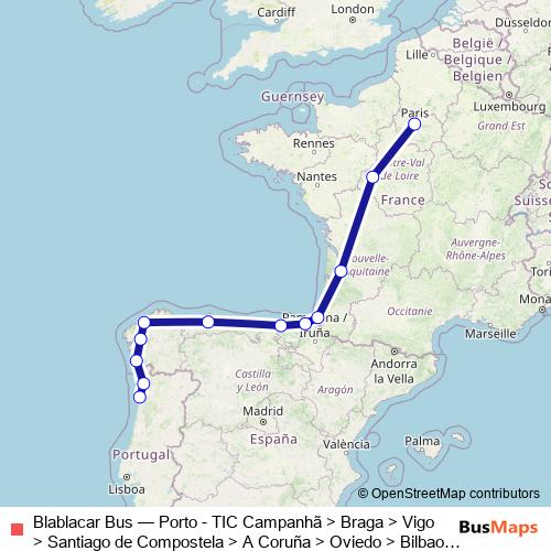 Blablacar Bus bus Line Map