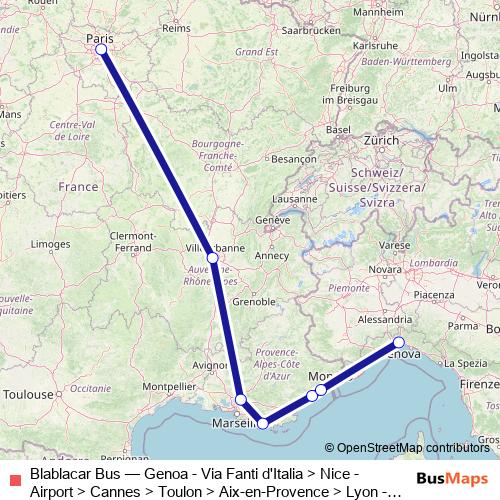 Blablacar Bus bus Line Map