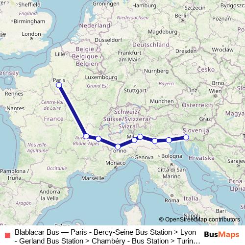 Blablacar Bus bus Line Map