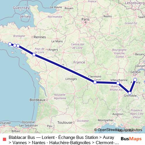Blablacar Bus bus Line Map