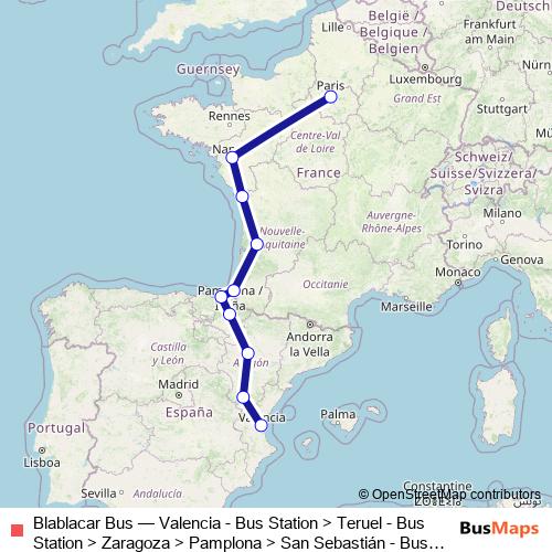 Blablacar Bus bus Line Map