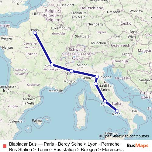 Blablacar Bus bus Line Map