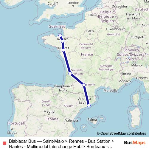 Blablacar Bus bus Line Map