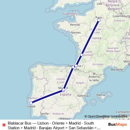 Blablacar Bus bus Line Map