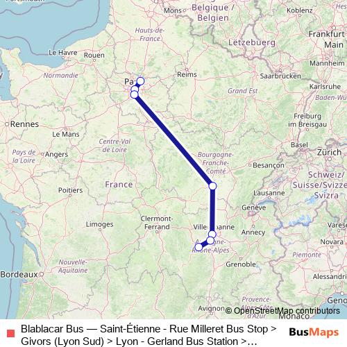 Blablacar Bus bus Line Map