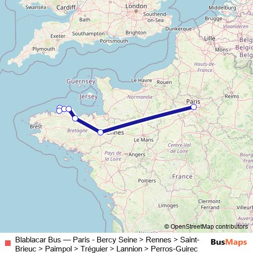 Blablacar Bus bus Line Map