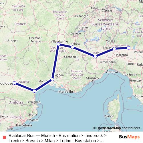 Blablacar Bus bus Line Map