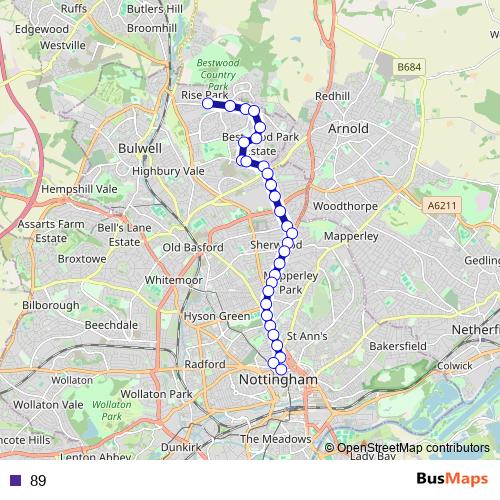 89 bus Line Map