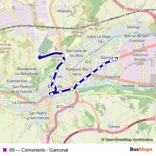 89 bus Line Map
