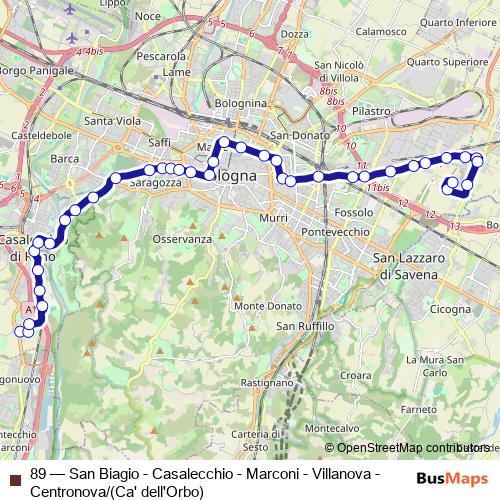 89 bus Line Map