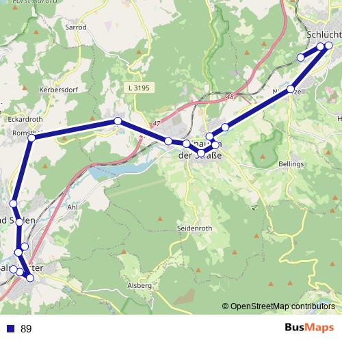 89 bus Line Map