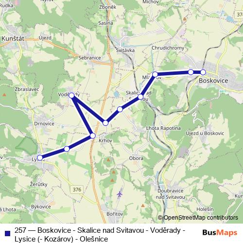257 bus Line Map