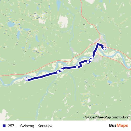 257 bus Line Map