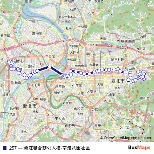 257 bus Line Map