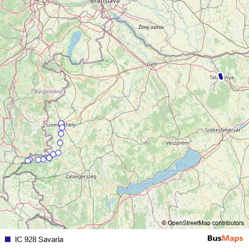 IC 928 Savaria rail Line Map