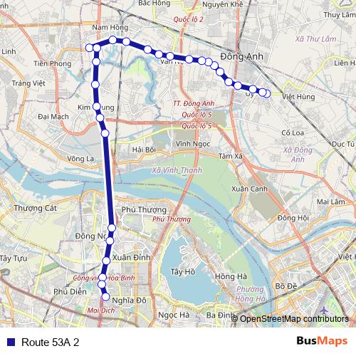 Route 53A 2 bus Line Map