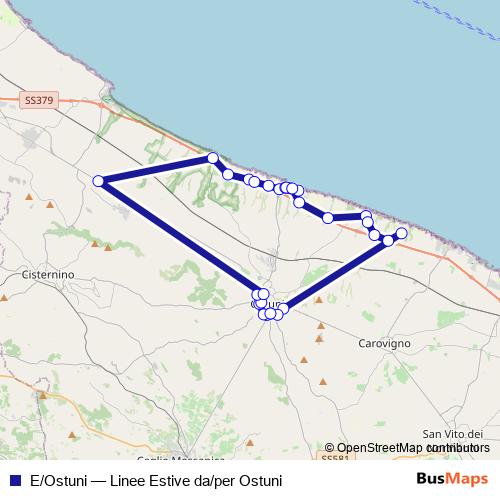 E/Ostuni bus Line Map