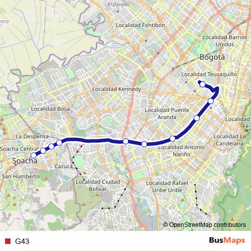 G43 bus Line Map