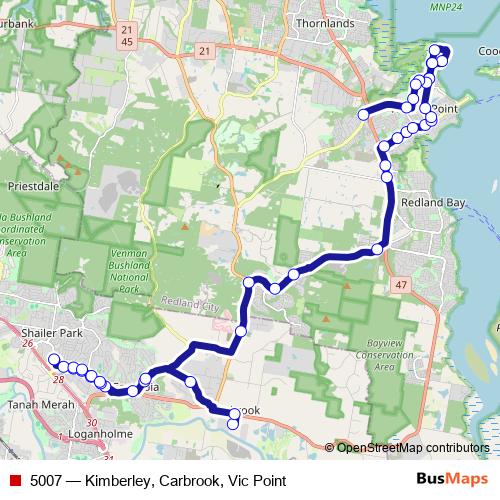 5007 bus Line Map