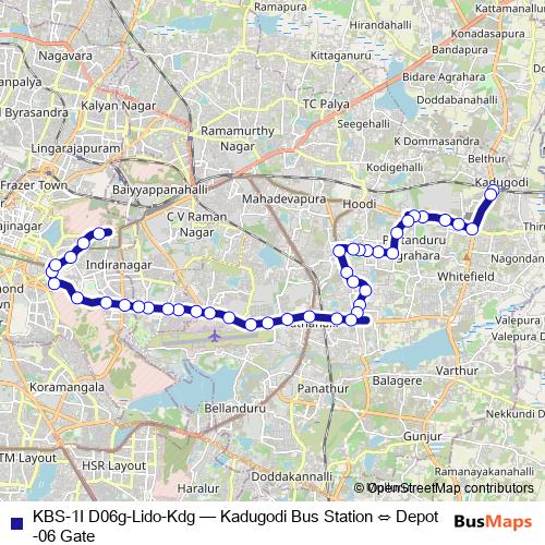 KBS-1I D06g-Lido-Kdg bus Line Map