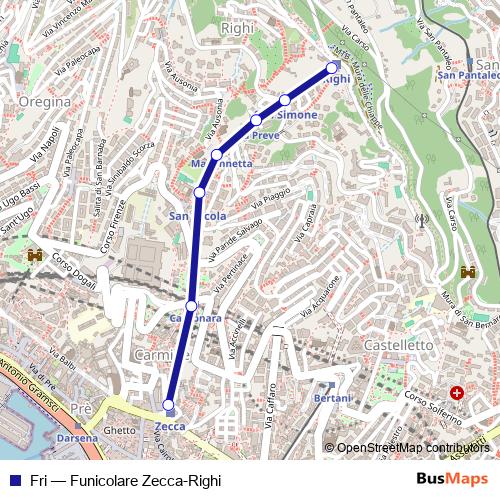 Fri funicular Line Map