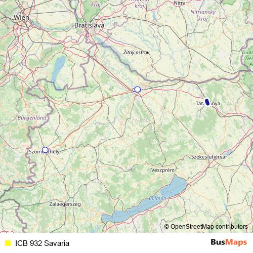 ICB 932 Savaria bus Line Map