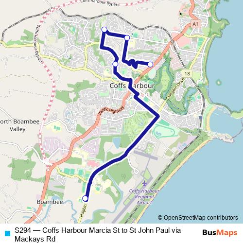 S294 bus Line Map