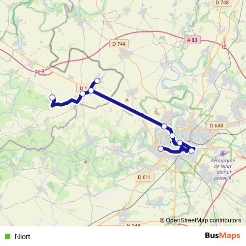 Niort bus Line Map
