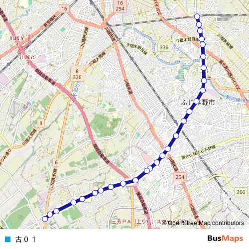 古０１ bus Line Map