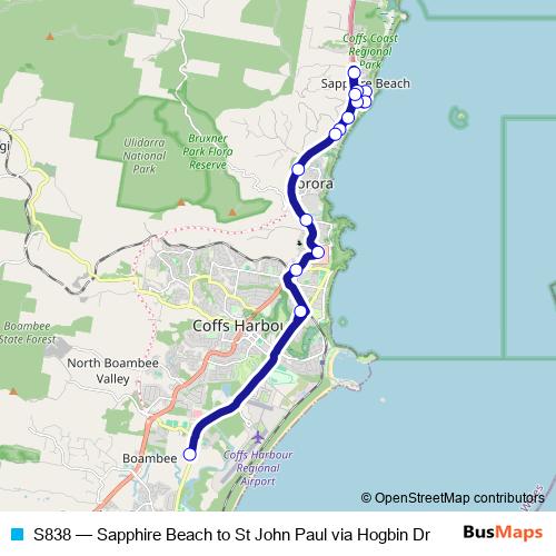 S838 bus Line Map