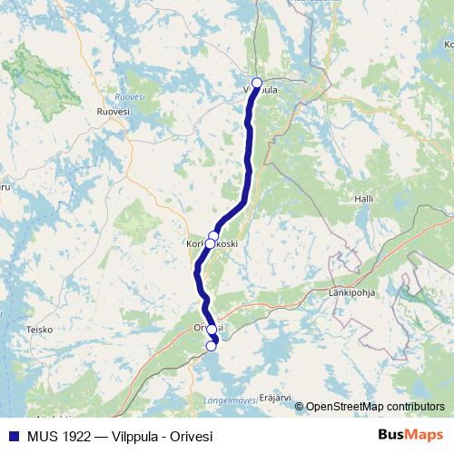MUS 1922 rail Line Map