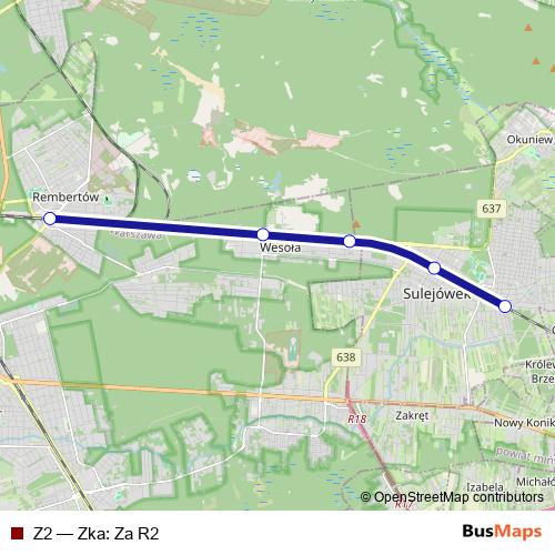 Z2 bus Line Map