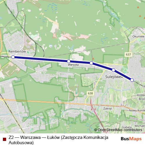 Z2 bus Line Map