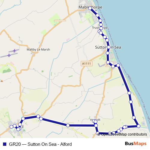 GR20 bus Line Map