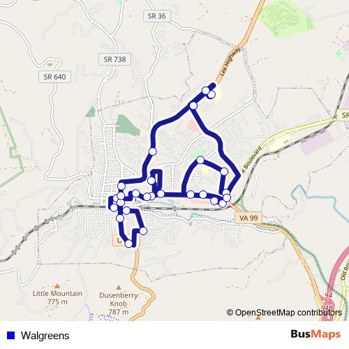 Walgreens bus Line Map