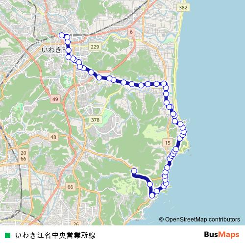 Iwaki Ena Chuo-Eigyosho Line bus Line Map