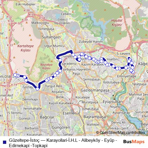 Güzeltepe-İstoç bus Line Map