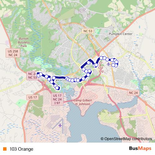 103 Orange bus Line Map