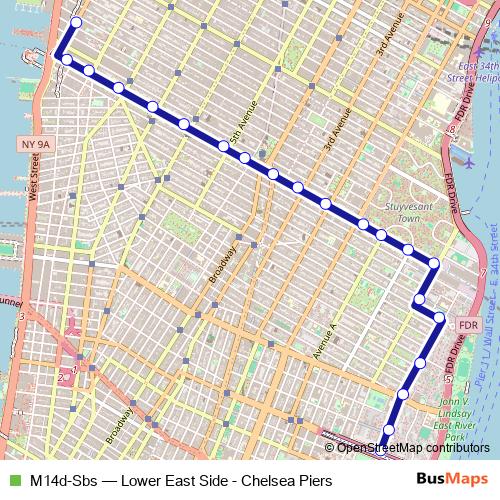 M14d-Sbs bus Line Map